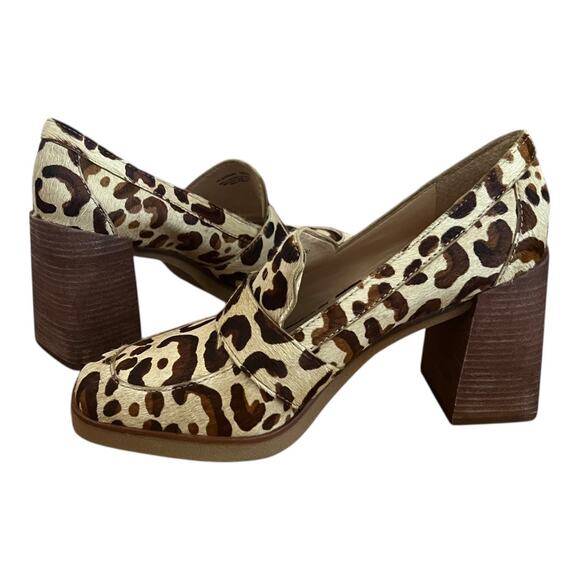 Steve Madden Ezerna Leopard Print Block Heel Loafer Pumps Size 9 - Picture 6 of 13